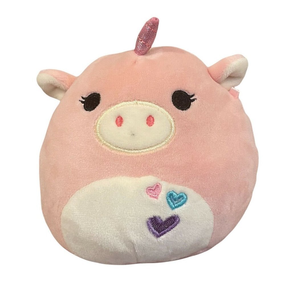 Squishmallow Seraphina the Unicorn 5” Valentine RARE Hearts Pink Plush 2018